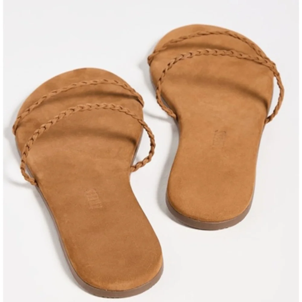 Brand New TKEES Gemma Braid Slides size 8 Camel - Picture 4 of 13